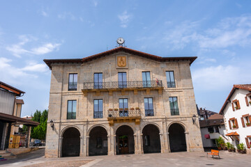 Fototapeta na wymiar Town hall of the municipality of Astigarraga next to the city of San Sebastián in Gipuzkoa. Basque Country