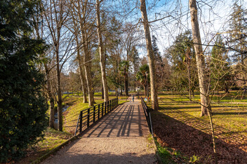 Fototapeta premium Gardens near the Sanctuary of Loyola, Baroque church of Azpeitia, Gipuzkoa