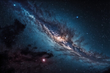 Fototapeta premium Milky Way galaxy in the cosmos, containing stars and cosmic dust. Generative AI