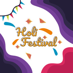 holi festival design poster flat social media post