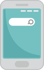 Phone search icon flat vector. Online form. File service isolated