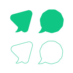 Speech bubbles vector icon set. Line and glyph sign collection for mobile concept and web design. Symbol, logo illustration. Vector graphics