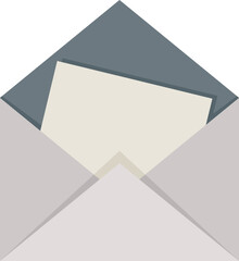 Envelope card icon flat vector. Send message. Email paper isolated