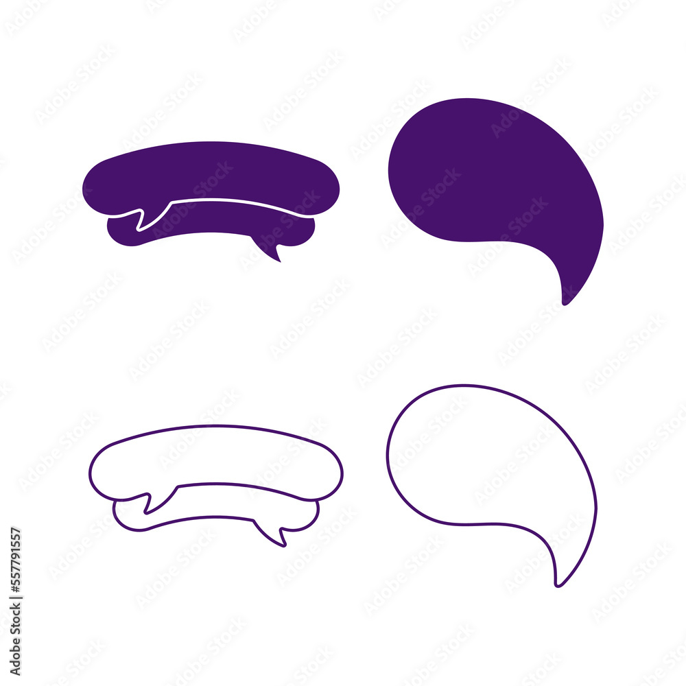 Wall mural speech bubbles vector icon set. line and glyph sign collection for mobile concept and web design. sy