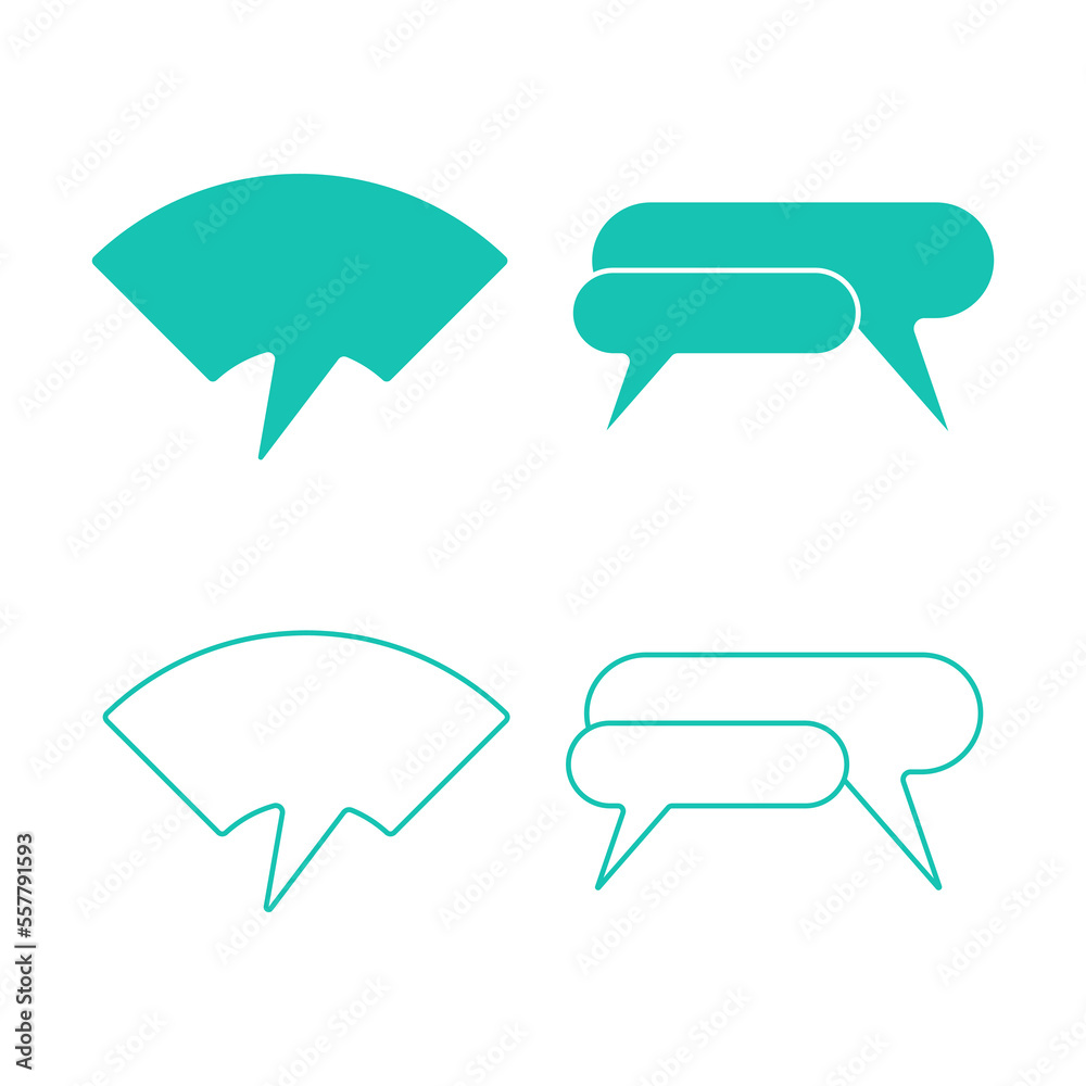 Wall mural speech bubbles vector icon set. line and glyph sign collection for mobile concept and web design. sy
