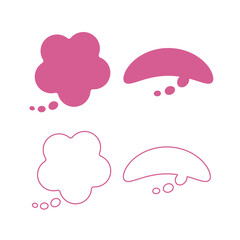 Speech bubbles vector icon set. Line and glyph sign collection for mobile concept and web design. Symbol, logo illustration. Vector graphics