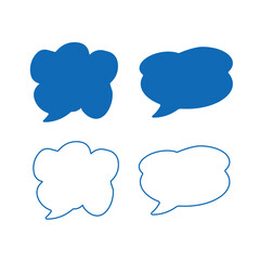 Speech bubbles vector icon set. Line and glyph sign collection for mobile concept and web design. Symbol, logo illustration. Vector graphics