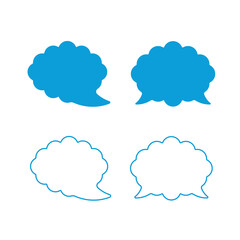 Speech bubbles vector icon set. Line and glyph sign collection for mobile concept and web design. Symbol, logo illustration. Vector graphics