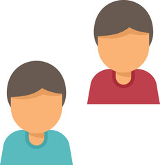 Worker comparison icon flat vector. Compare business. People equal isolated