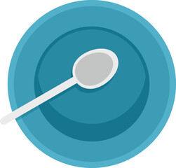 Kid plate icon flat vector. Dish table. Meal plate isolated