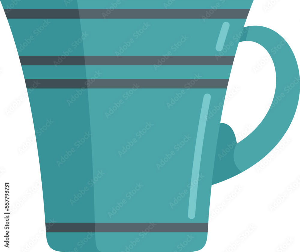 Poster Drink mug icon flat vector. Coffee cup. Hot tea isolated