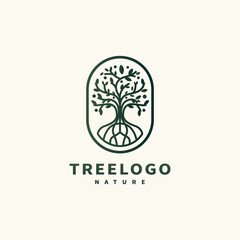 tree and root icon logo design in a isolated for garden plant emblem