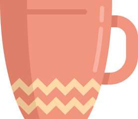 Porcelain mug icon flat vector. Breakfast cup. Hot tea isolated