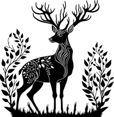 Deer illustration black and white. Great for engraving purposes.
Black and white deer illustration, perfect for laser engraving or adding a vintage touch to any design.