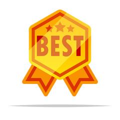 Best award ribbon vector isolated illustration
