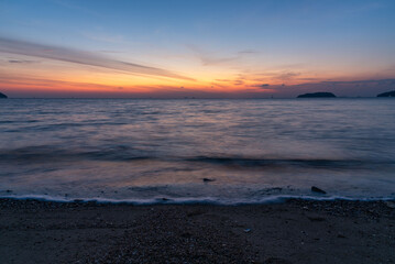 View of beautiful sky in before sunrise at Phuket city, Thailand.