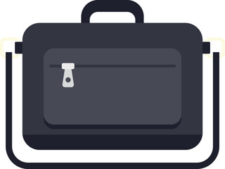 Modern laptop bag icon flat vector. Backpack case. Strap bag isolated