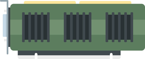 Cpu video card icon flat vector. Gpu fan. Chip ram isolated