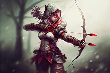 A huntress girl with a bow