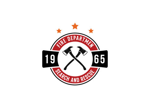 Fire department logos, modern and vintage style logo