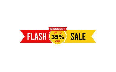 35 Percent discount offer, clearance, promotion banner layout with sticker style. 

