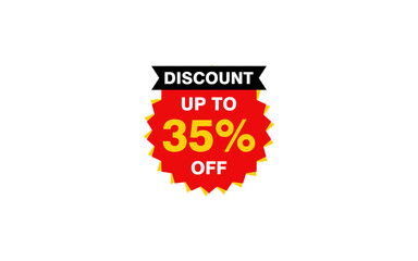 35 Percent discount offer, clearance, promotion banner layout with sticker style. 
