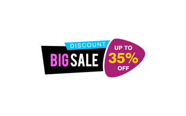 35 Percent discount offer, clearance, promotion banner layout with sticker style. 
