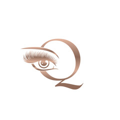 Luxury Beauty Eye Lashes Logo Letter Q