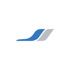 JA Letter Logo. This logo icon combines with the shape of a Jet Airplane Tail in a creative way.