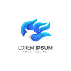 colorful 3D bird logo concept, bird logo 