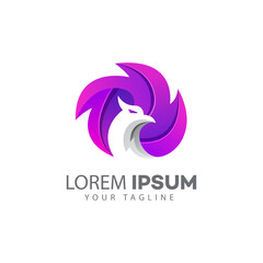 colorful 3D bird logo concept, bird logo 