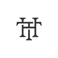 Creative Minimalist TH Logo, Minimal TH Monogram