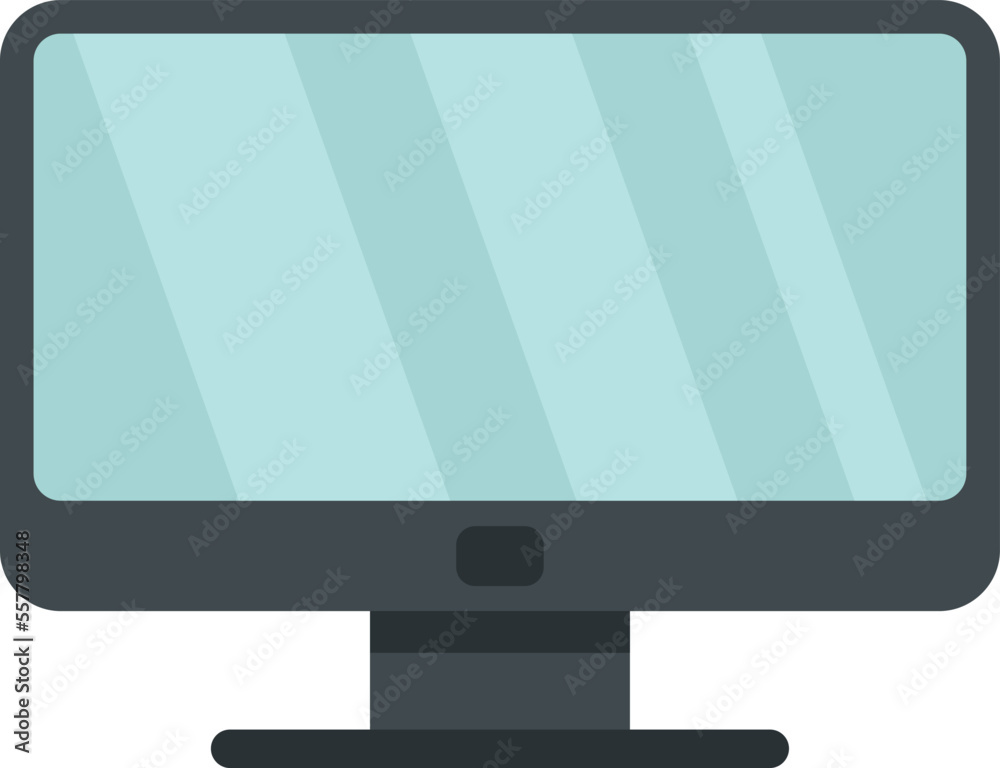 Poster lcd monitor icon flat vector. computer screen. modern display isolated