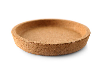 Cork plate isolated on white background
