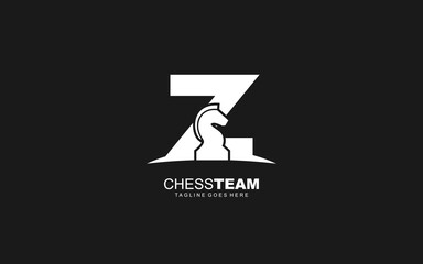 Z logo CHESS for branding company. HORSE template vector illustration for your brand.