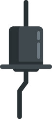 Panel diode icon flat vector. Semiconductor light. Resistor power isolated