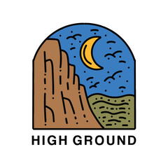 Mountain Logo Design Vintage Emblem Vector illustration Badge Symbol Icon