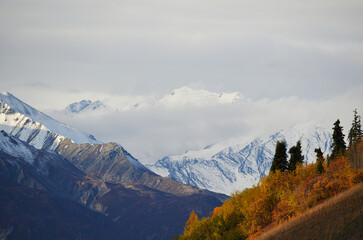 mountains in the morning