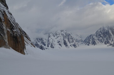 snow covered mountains