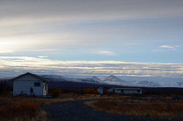 sunset over the mountains