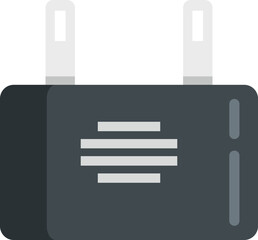 Electric capacitor icon flat vector. Resistor component. Electronic circuit isolated