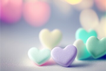 Obraz premium Cute hearts, Valentine's Day, bokeh lights Micro hearts.