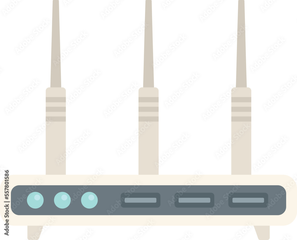 Poster switch modem icon flat vector. wireless device. internet wifi isolated