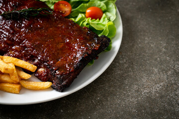 grilled and barbecue ribs pork