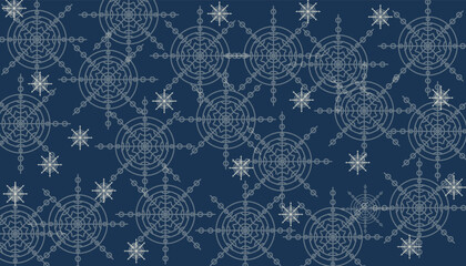 winter background snowflakes on a dark background