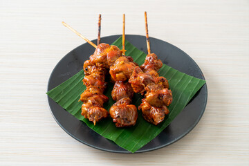 grilled chicken gizzard skewer in Asian style