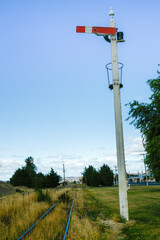 Old signal post for railway on Central Otago Rail Trail