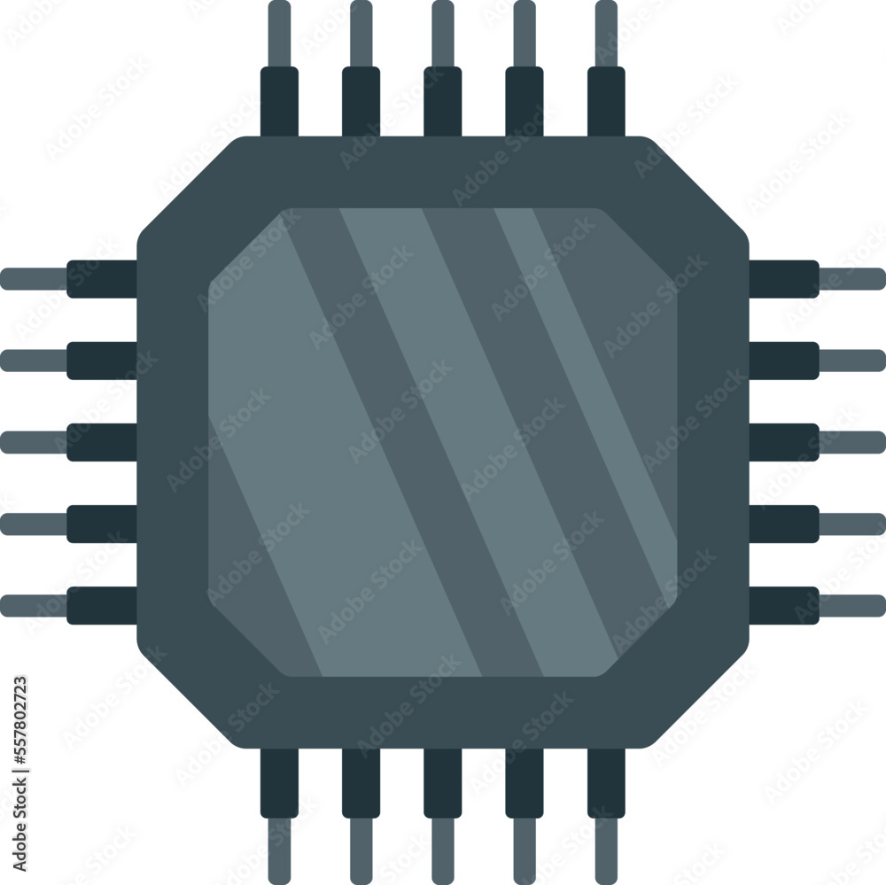 Poster data cpu icon flat vector. digital computer. core micro isolated