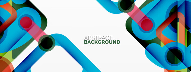 Geometric primitives. Lines, circles abstract background