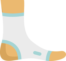 Textile foot bandage icon flat vector. Injury accident. Patient hurt isolated